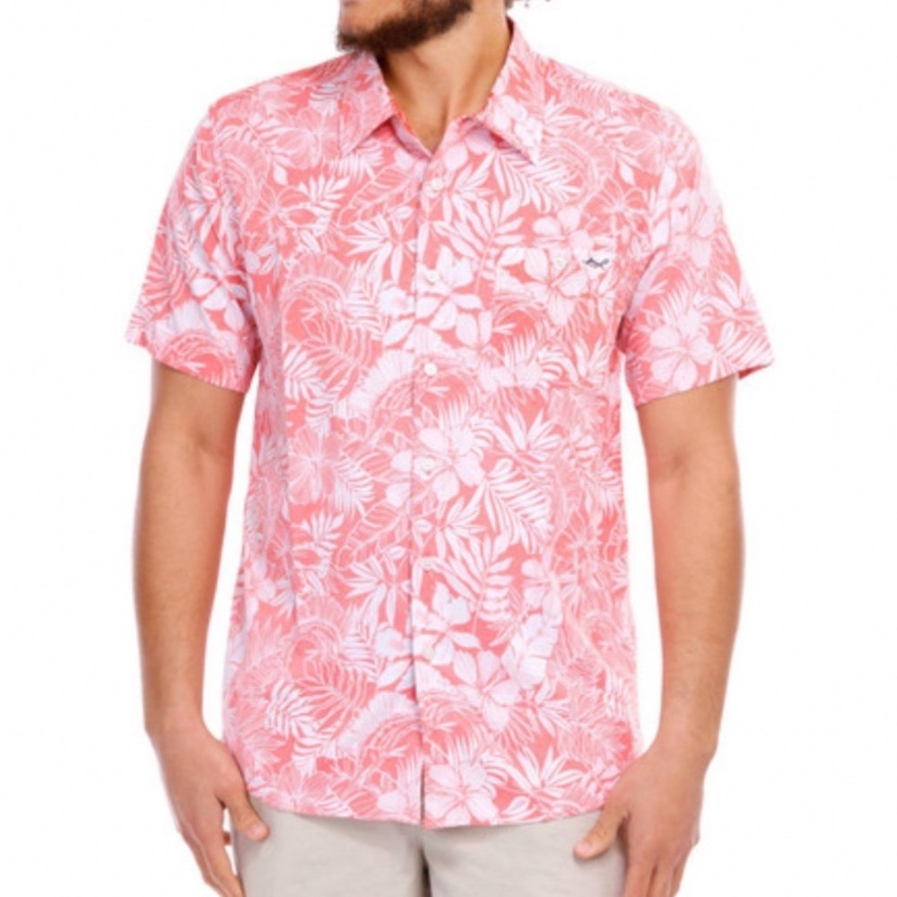 Salt Life SLX Mens Small Coral Tropical Floral Performance Fishing Shirt